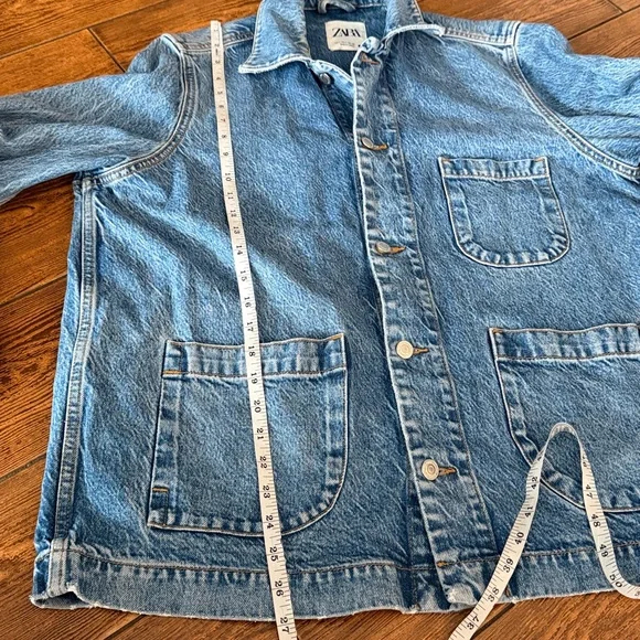 ZARA OVERSIZED BLUE DENIM JACKET L - Picture 5 of 9